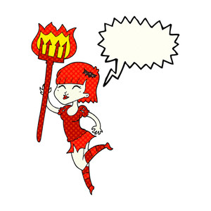 300x300 Devil Cartoon Girl Royalty Free Stock Image