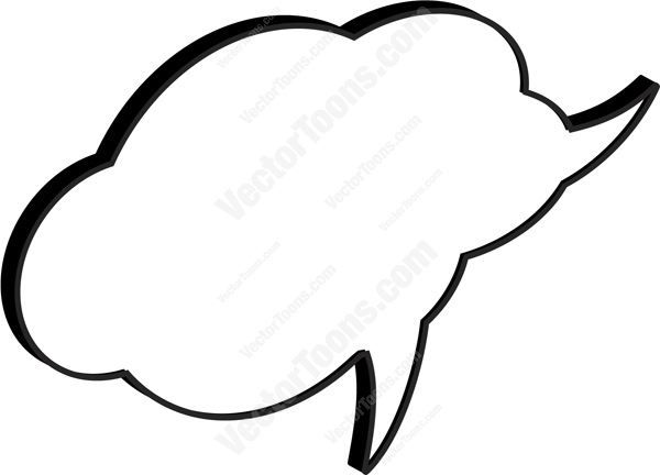 600x432 Blue Upward Tilting Slanting Rectangle Thought Bubble With Spikey Tail