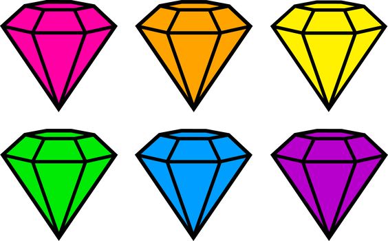 564x350 Clip Art Design Of Six Diamonds In Neon Colors All Things Neon