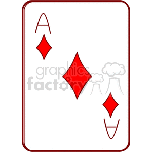 300x300 Royalty Free Cartoon Ace Of Diamonds Playing Card 171610 Vector