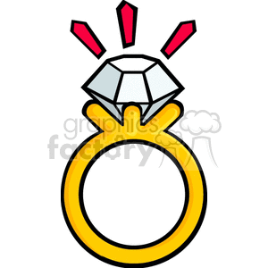 300x300 Royalty Free Cartoon Diamond Ring 136847 Vector Clip Art Image