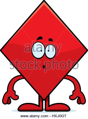300x405 A Cartoon Illustration Of A Diamond Card Suit Playing Cards Stock