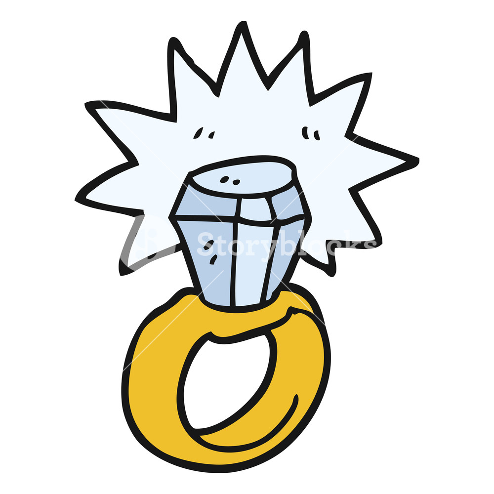 1000x1000 Freehand Drawn Cartoon Diamond Ring Royalty Free Stock Image