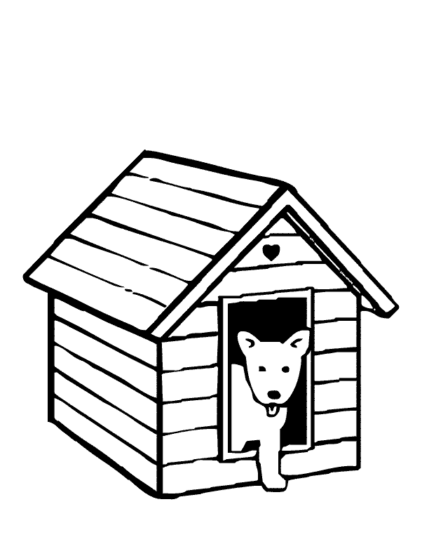Picture For Coloring Dog House 3