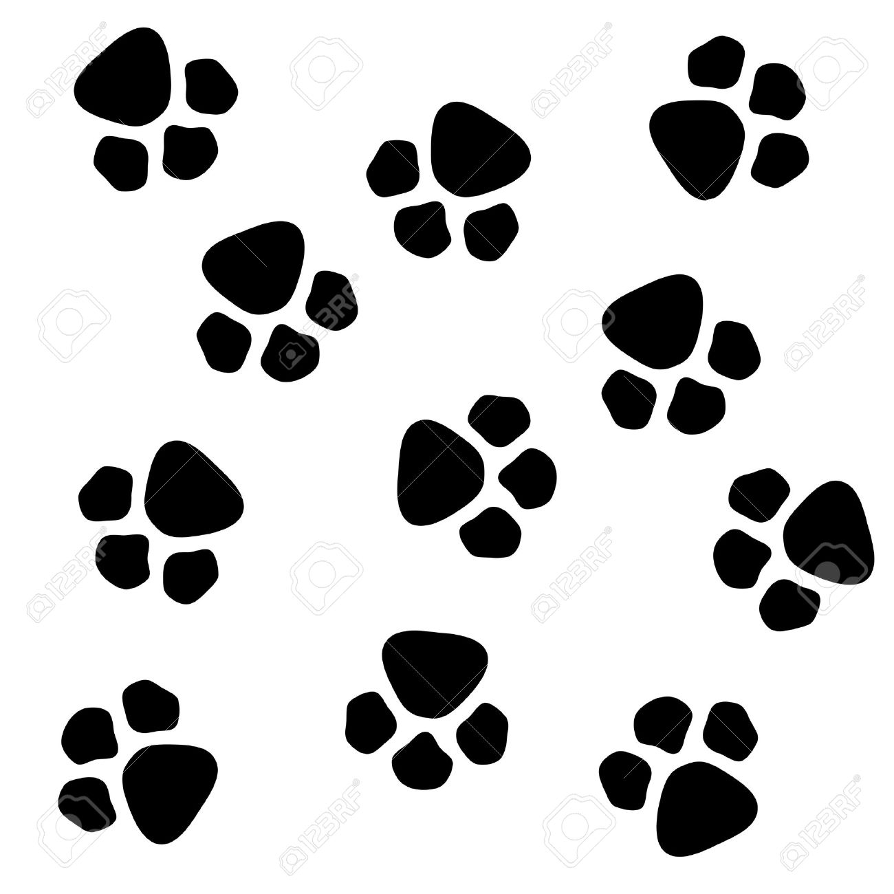 1300x1300 Dog Paw Prints Pattern Stock Photo, Picture And Royalty Free Image