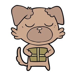 300x300 Cartoon Dog Ready For Xmas Royalty Free Stock Image