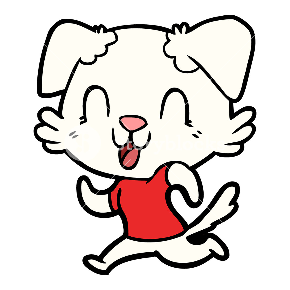 1000x1000 Laughing Cartoon Dog Jogging Royalty Free Stock Image