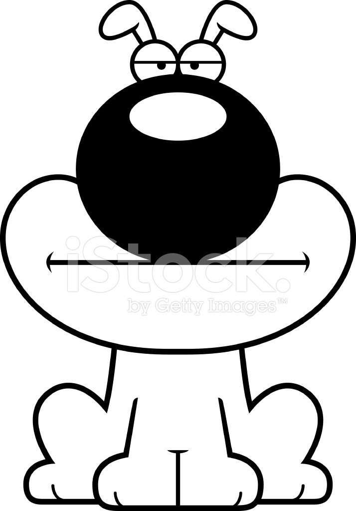 714x1024 Cartoon Dog Bored Stock Vector