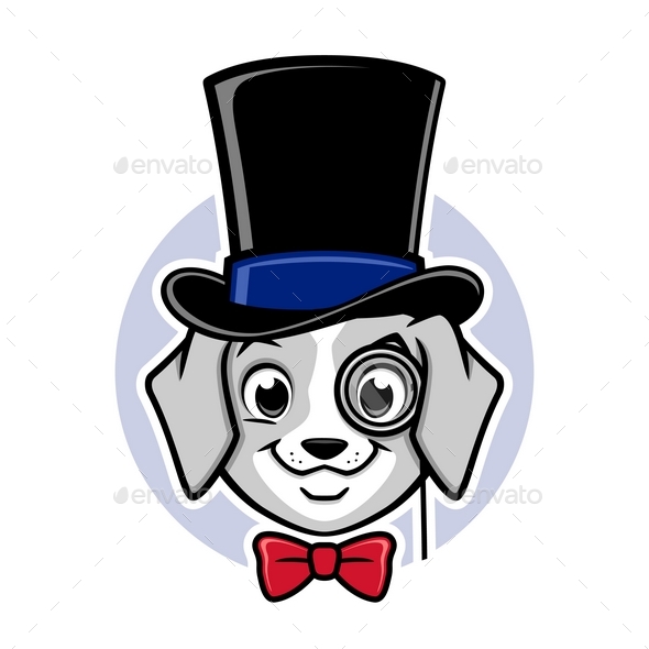 590x590 Cartoon Dog Top Hat By Mumut Graphicriver