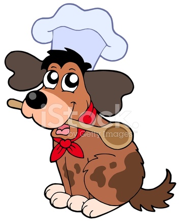 352x439 Cartoon Dog Chef With Spoon Stock Vector