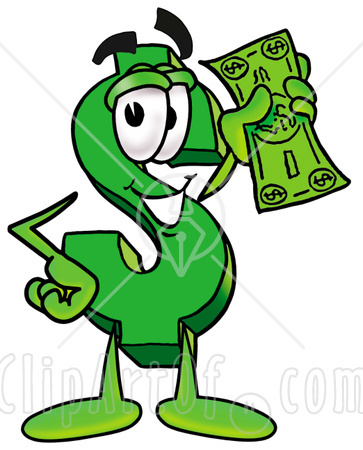 363x450 Dollar Bill Sign Clip Art