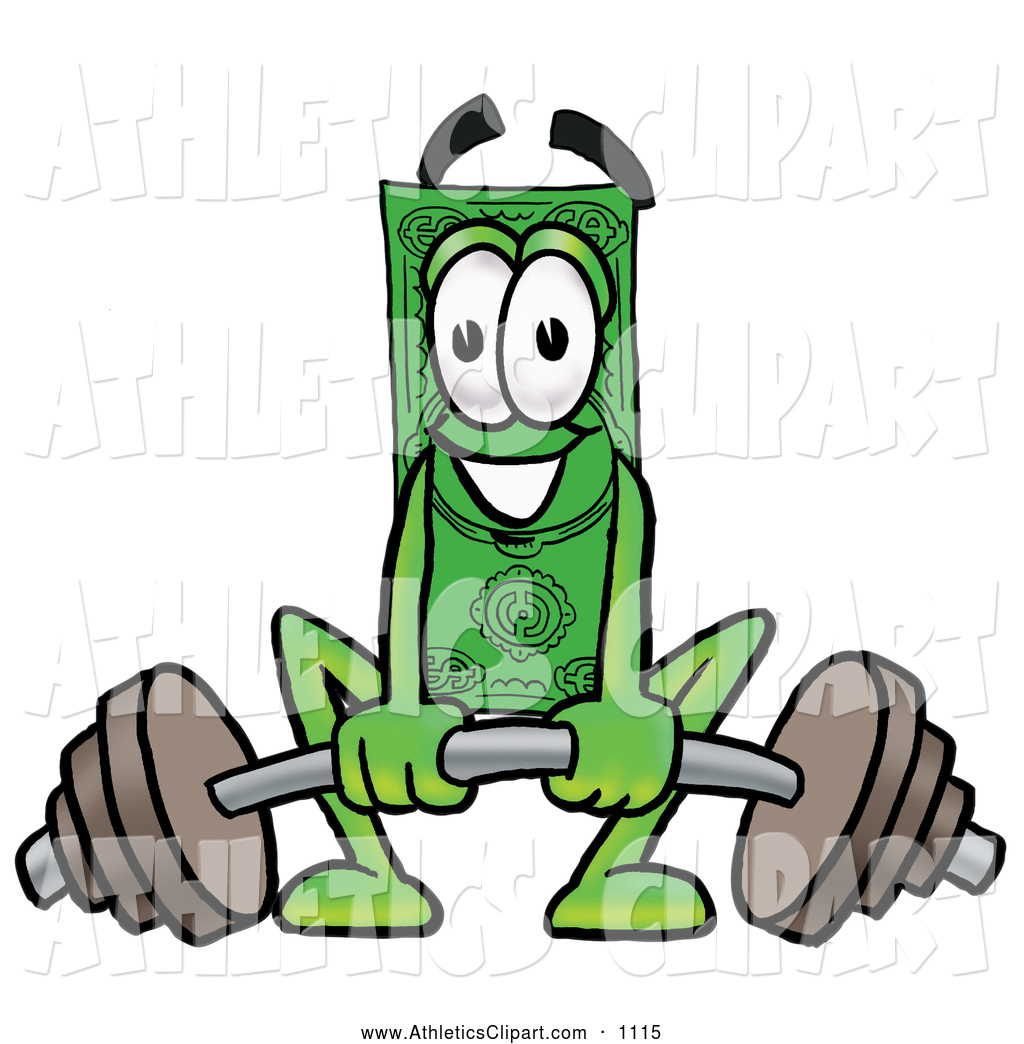 1024x1044 Cliprt Of Cash Dollar Bill Mascot Cartoon Character Lifting