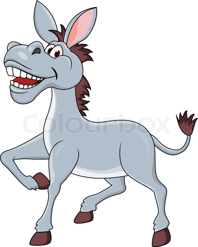 642x800 Smiling Donkey Cartoon Stock Vector Colourbox