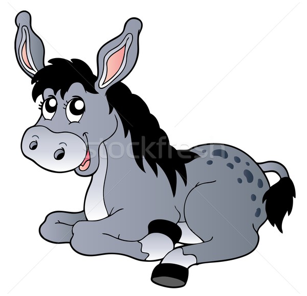 600x580 Cartoon Lying Donkey Vector Illustration Klara Viskova (Clairev