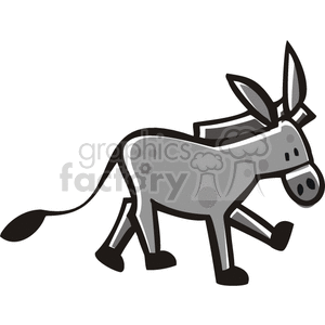300x300 Royalty Free Cartoon Donkey 129132 Vector Clip Art Image