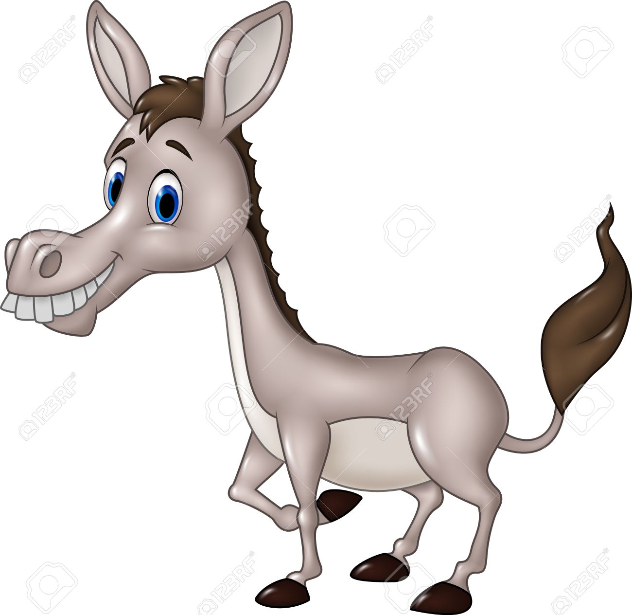1300x1264 Vector Illustration Of Cartoon Funny Donkey Isolated On White