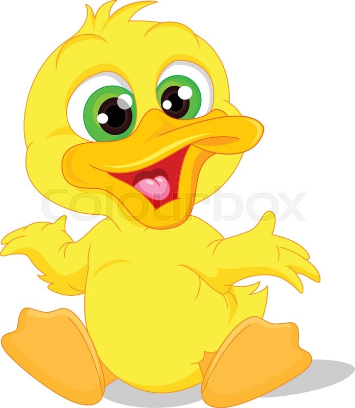 697x800 Vector Illustration Of Cute Baby Duck Cartoon Stock Vector