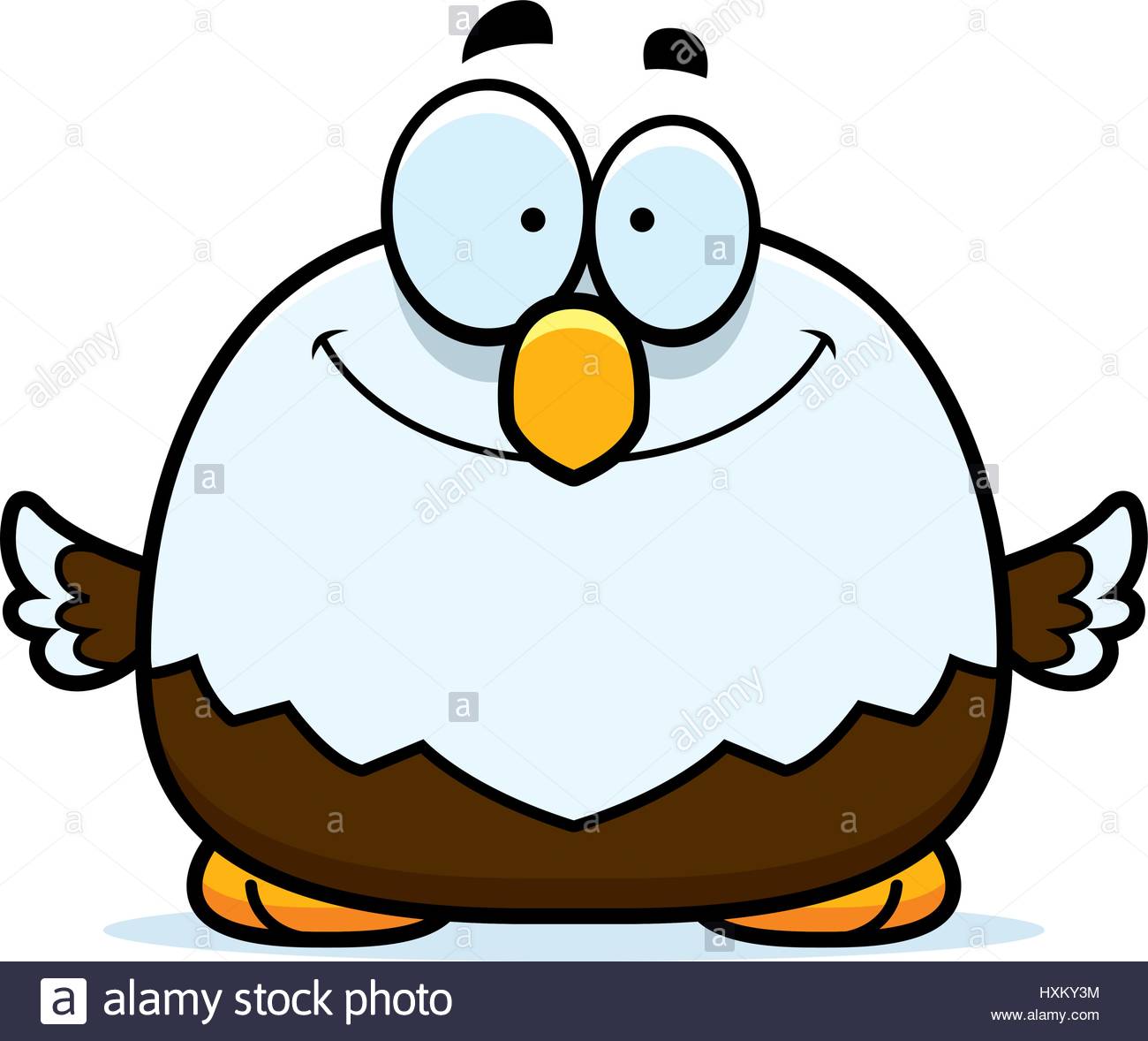 1300x1178 A Cartoon Illustration Of A Bald Eagle Smiling Stock Vector Art