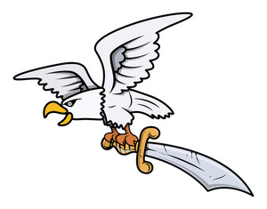 300x235 Eagle Holding Pirate Flag