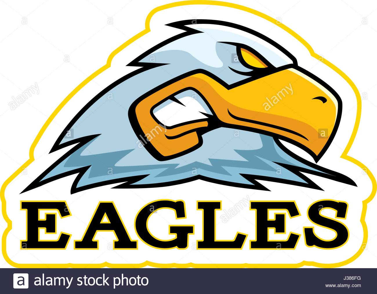 1300x1013 A Cartoon Illustration Of An Eagle Mascot Head Stock Vector Art