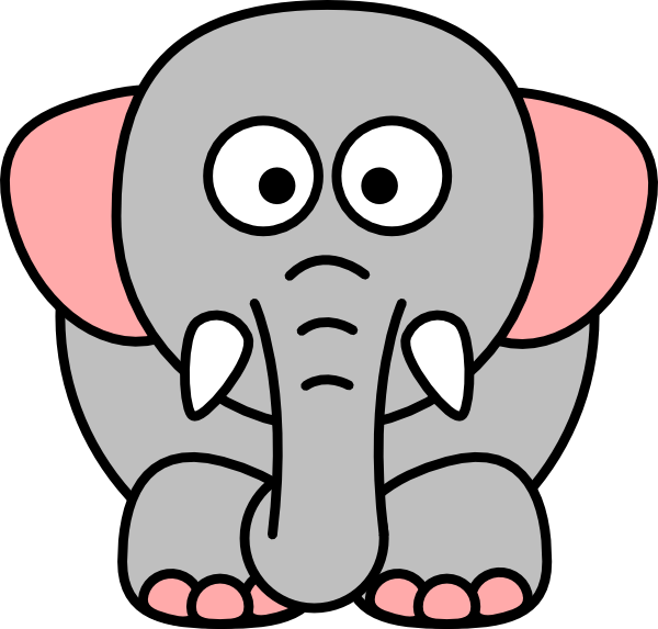 600x573 Cartoon Elephant Grey Pink Clip Art