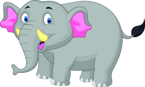 500x302 Lovely Cartoon Elephant Vector Free Vector In Encapsulated