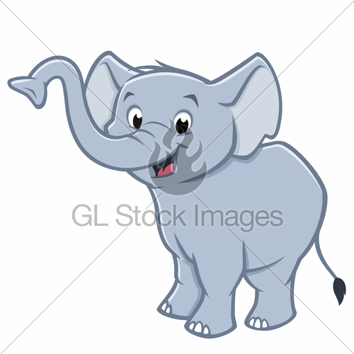 500x500 Cartoon Baby Elephant Gl Stock Images
