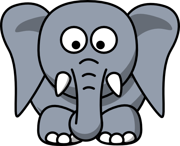 600x487 Cartoon Elephant Clip Art