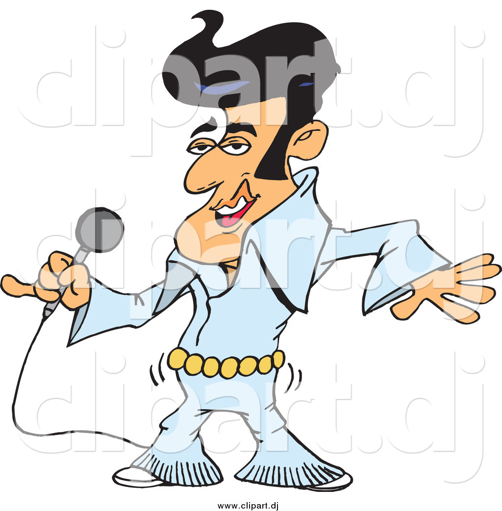 1024x1044 Vector Clipart Of An Elvis Impersonator Singing And Shaking His