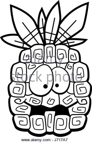 300x466 A Cartoon Yellow Pineapple With Eyes And Mouth Stock Vector Art