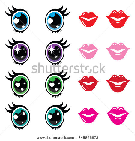 450x470 Eyes And Lips Clipart
