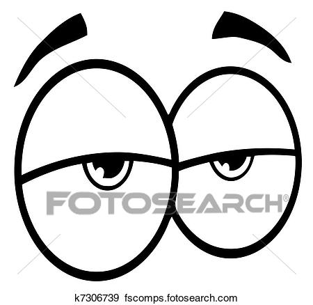 450x438 Clip Art Of Outlined Sad Cartoon Eyes K7306739