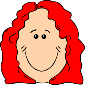 297x298 Red Hair Female Cartoon Face Clip Art