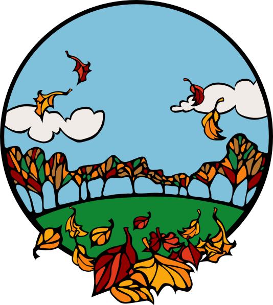 534x597 Fall Scene In A Circle Clip Art