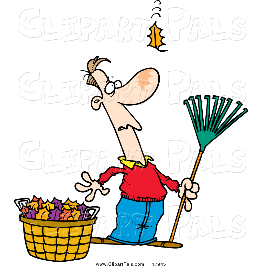 1024x1044 Pal Clipart Of A Cartoon White Man Raking Leaves, Watching Yet