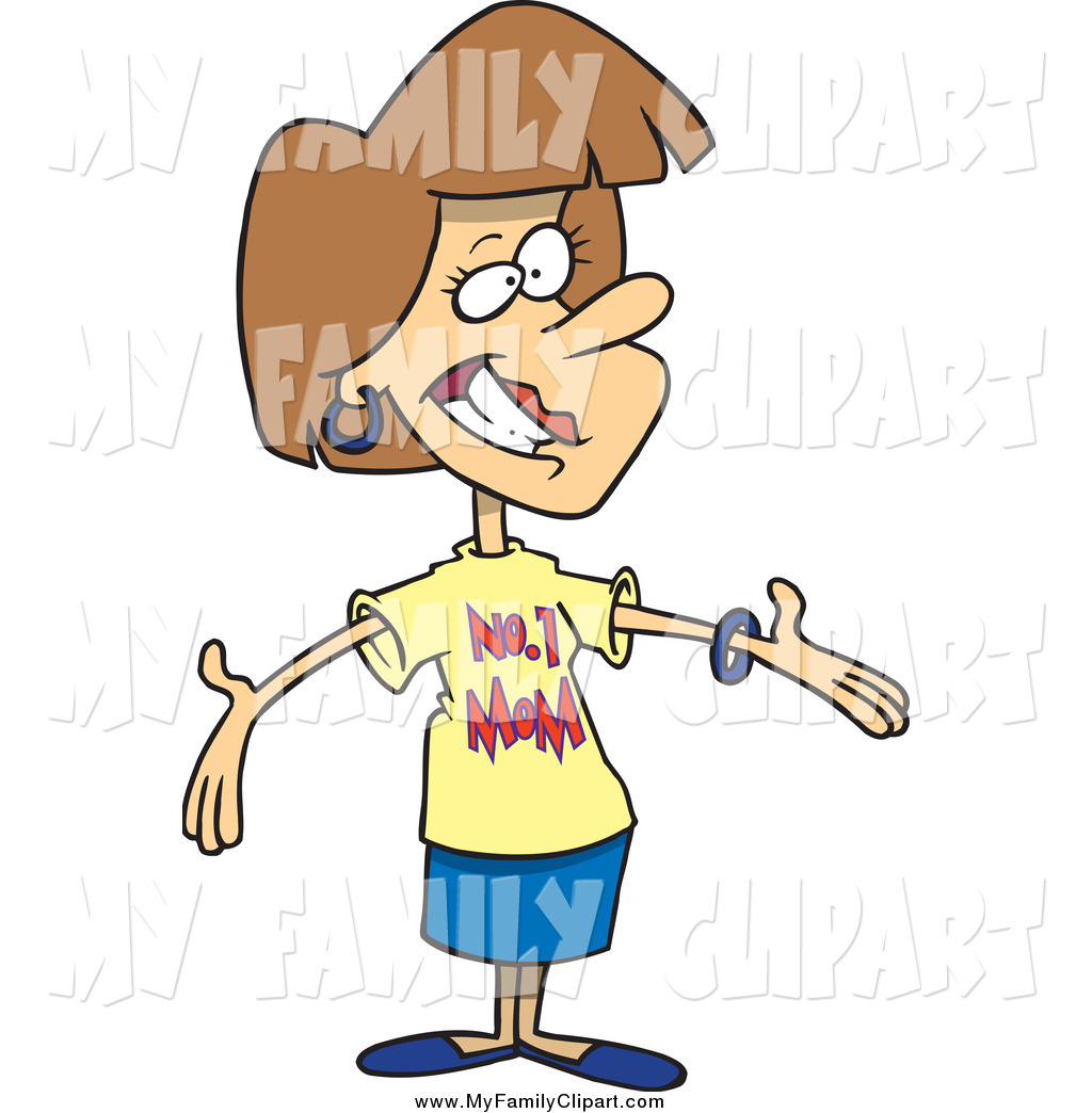 1024x1044 Clip Art Of A Cartoon White Mother Wearing A Number One Mom Shirt