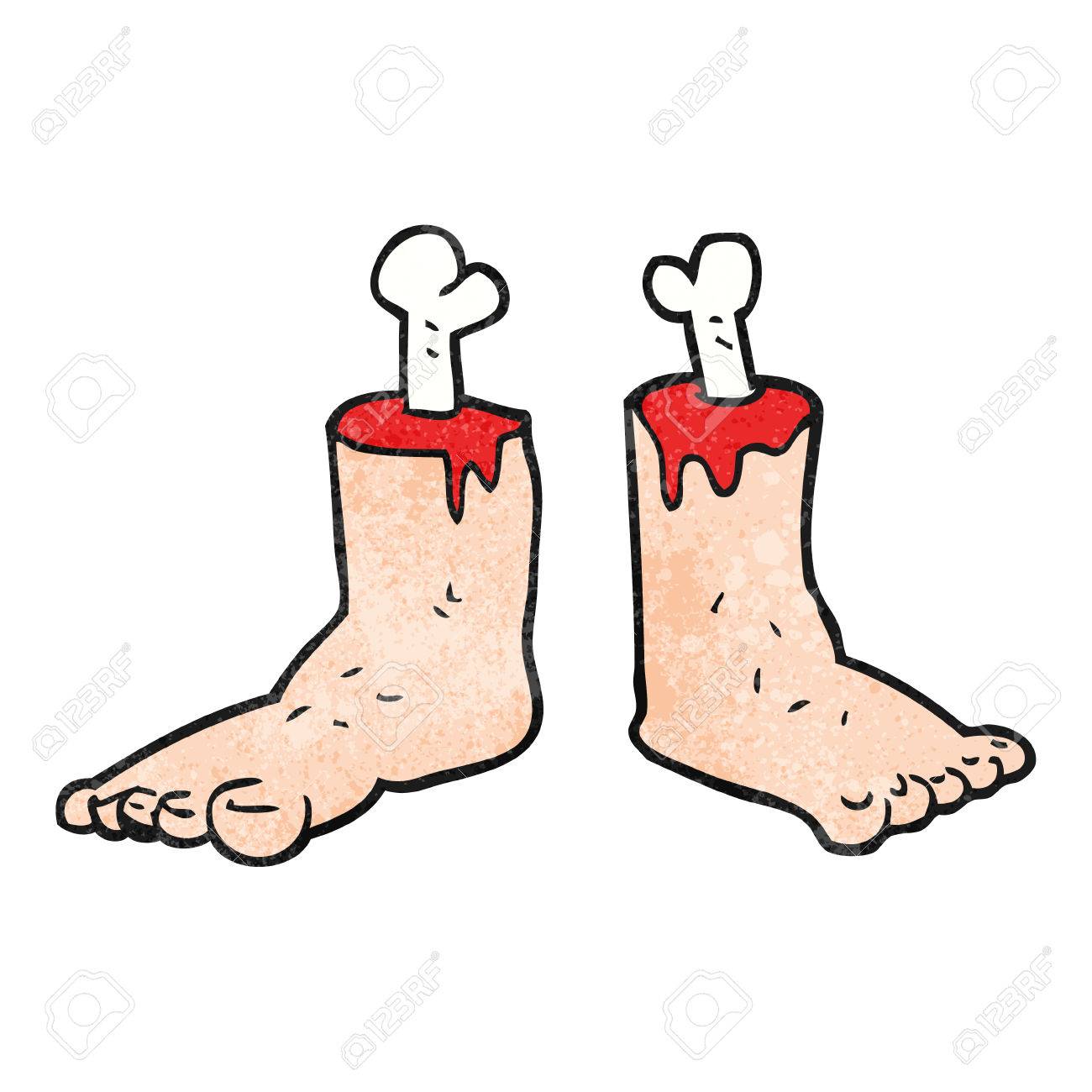 1300x1300 Freehand Textured Cartoon Gross Severed Feet Royalty Free Cliparts