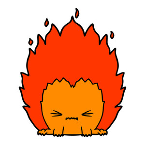 300x300 Cartoon Blazing Coal Fire Royalty Free Stock Image