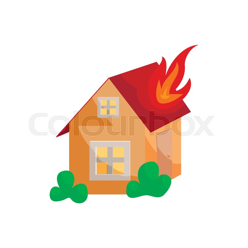800x800 Fire Insurance Icon In Cartoon Style Isolated On White Background