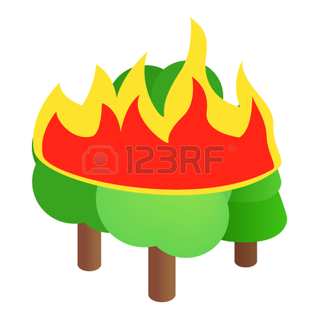 450x450 Forest Fire Icon In Cartoon Style On A White Background Royalty