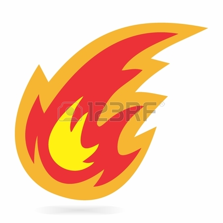 450x450 Vector Cartoon Fireball Symbol On White Background Royalty Free