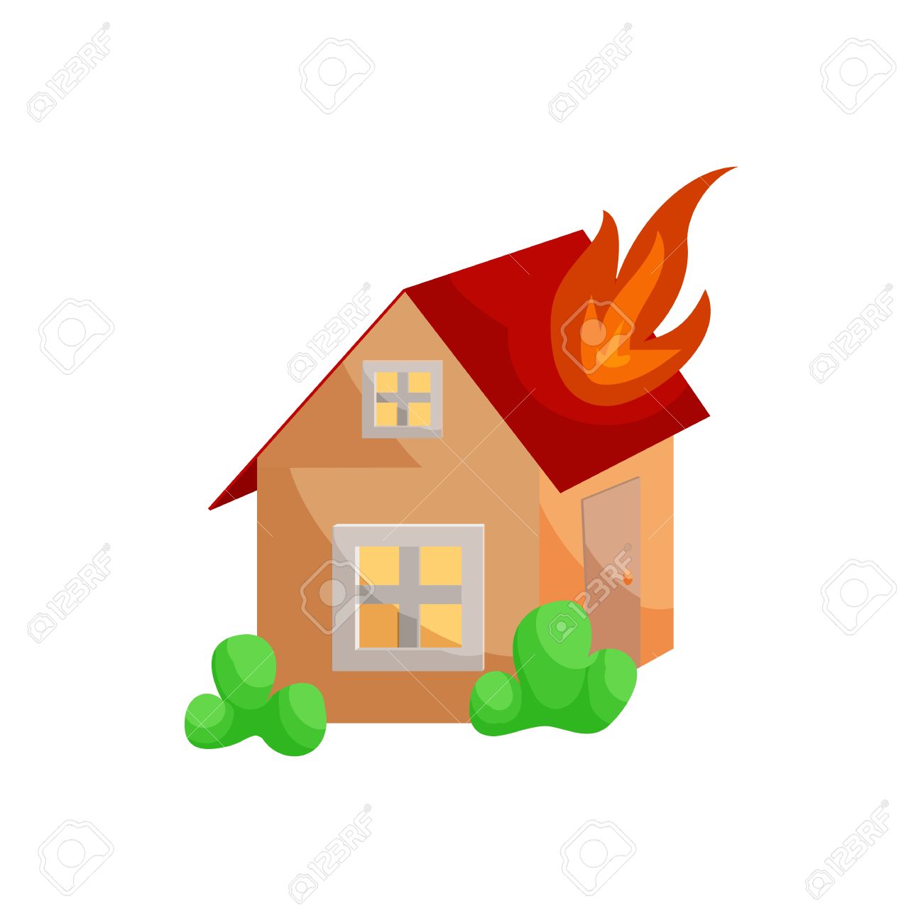 1300x1300 Fire Insurance Icon In Cartoon Style Isolated On White Background