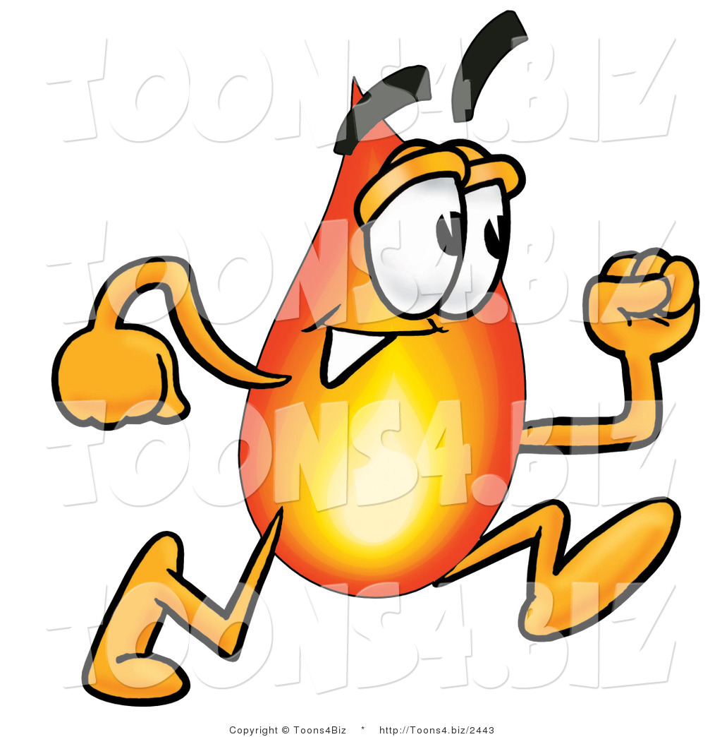 1024x1044 Illustration Of A Cartoon Fire Droplet Mascot Running By Toons4biz