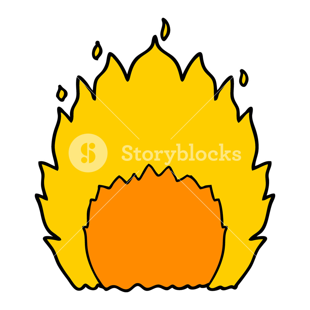 1000x1000 Cartoon Blazing Coal Fire Royalty Free Stock Image