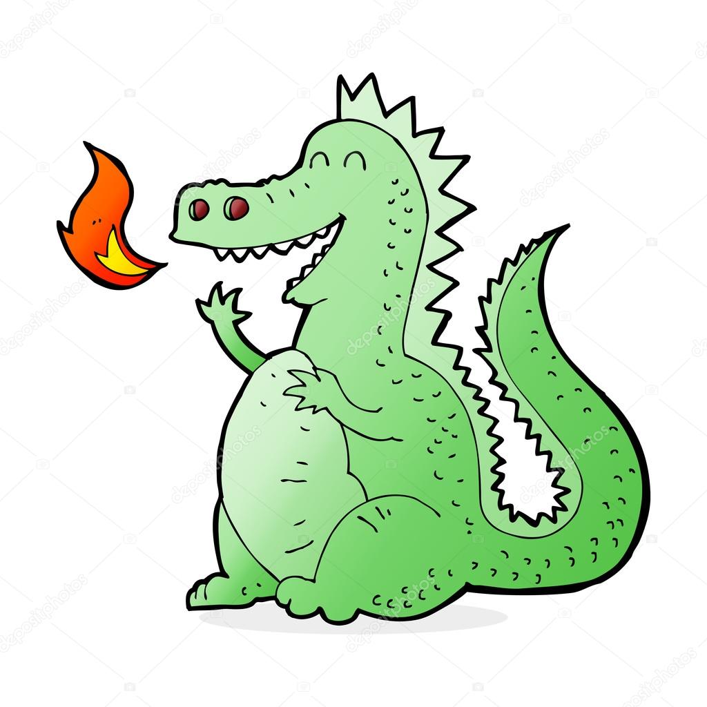 1024x1024 Cartoon Fire Breathing Dragon Stock Vector Lineartestpilot