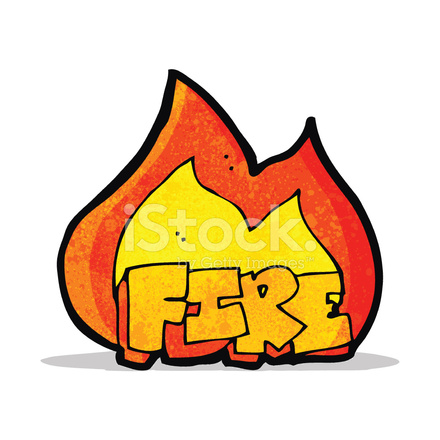 440x440 Cartoon Fire Symbol Stock Vector