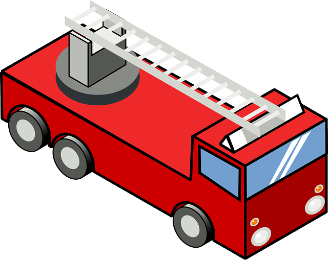 640x509 Fire, Engine, Cartoon, Truck, Ladder, Trucks, Iso