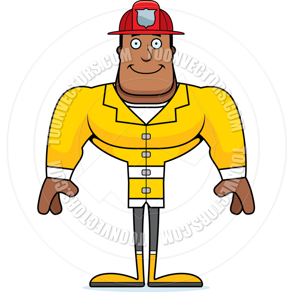 940x940 Cartoon Firefighter Smiling By Cory Thoman Toon Vectors Eps