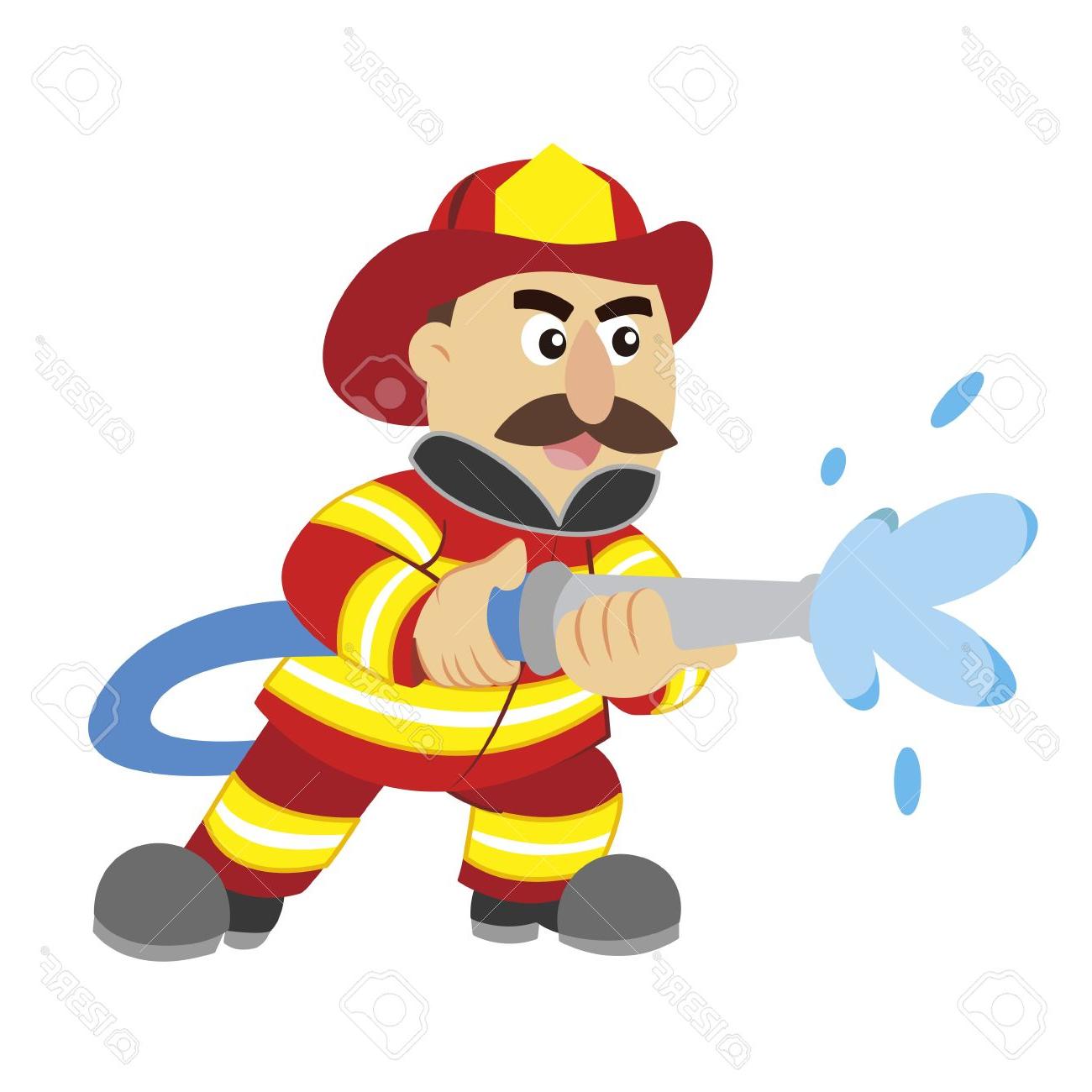 1300x1300 Best An Illustration Of Cartoon Fireman Stock Vector Firefighter
