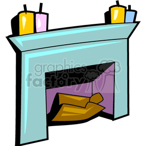 300x300 Royalty Free Cartoon Fireplace 147639 Vector Clip Art Image